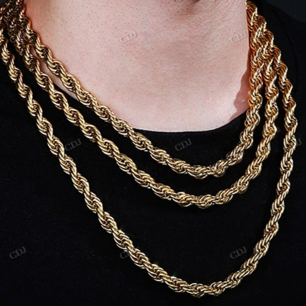Antique 8MM Sterling Silver Rope Chain hip hop jewelry CustomDiamJewel