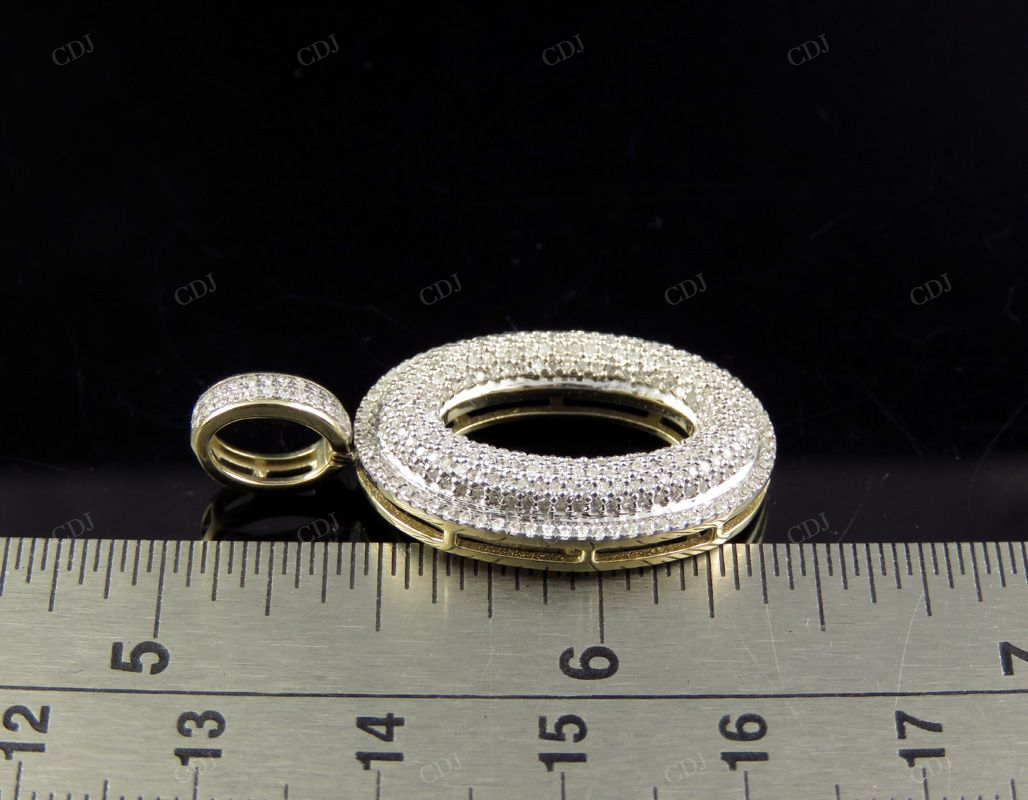 1.4" 0.85 CTW 10K Gold Natural Diamond Initial O Letter Pendant CustomDiamJewel