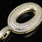 1.4" 0.85 CTW 10K Gold Natural Diamond Initial O Letter Pendant CustomDiamJewel