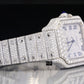 Full White Cartier Santos Natural Diamond Watch customdiamjewel