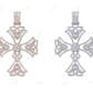 Flower Cross 2.2 Inch Lab Grown Diamond 10K Gold Pendant Hip Hop Pendent CustomDiamJewel