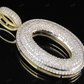 1.4" 0.85 CTW 10K Gold Natural Diamond Initial O Letter Pendant CustomDiamJewel