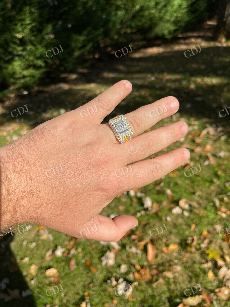 Alternating Round And Baguette Diamond Hip Hop Ring  customdiamjewel   