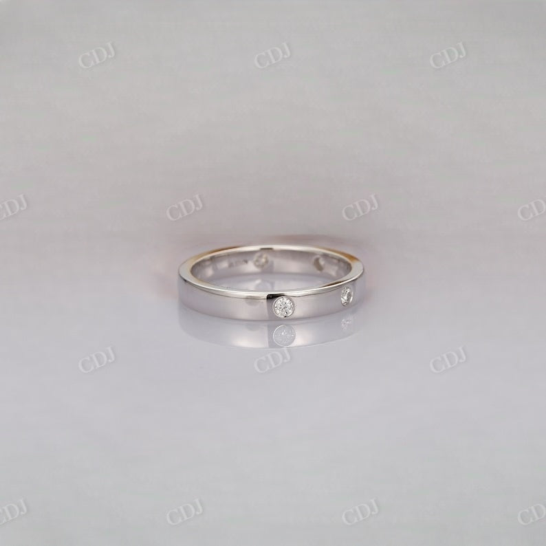 Round Real Diamond Wide Wedding Band  customdiamjewel   