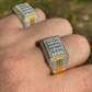 Alternating Round And Baguette Diamond Hip Hop Ring  customdiamjewel   