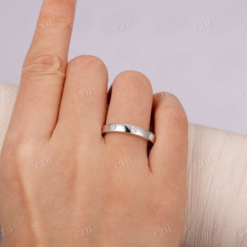 Round Real Diamond Wide Wedding Band  customdiamjewel   