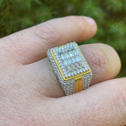 Alternating Round And Baguette Diamond Hip Hop Ring  customdiamjewel   
