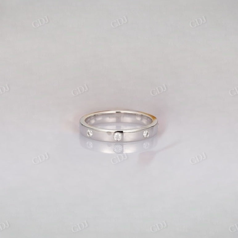Round Real Diamond Wide Wedding Band  customdiamjewel 10 KT Solid Gold White Gold VVS-EF