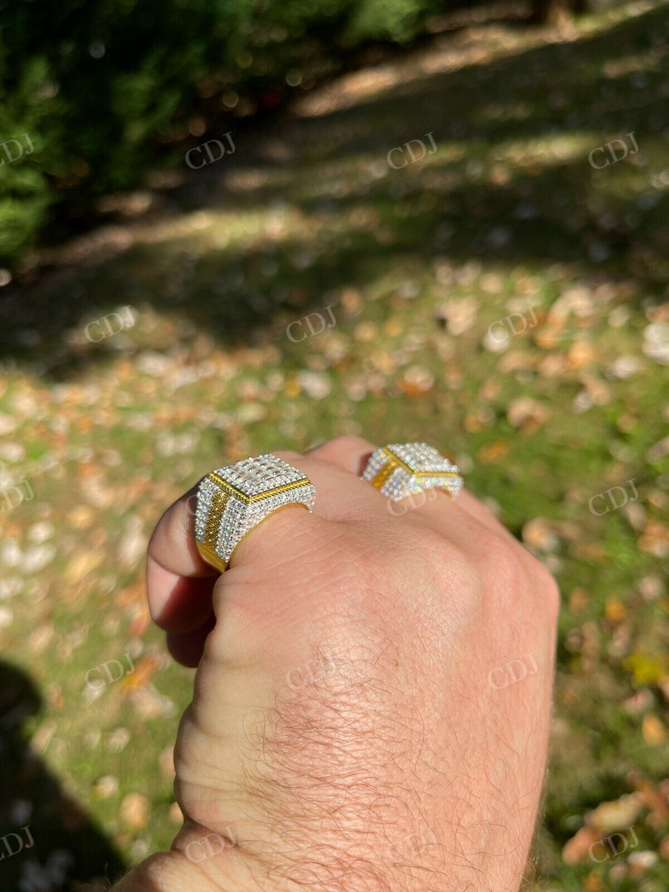 Alternating Round And Baguette Diamond Hip Hop Ring  customdiamjewel   