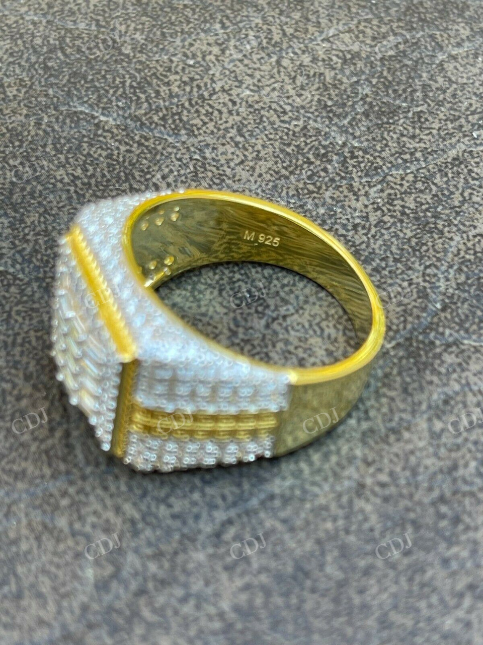 Alternating Round And Baguette Diamond Hip Hop Ring  customdiamjewel   