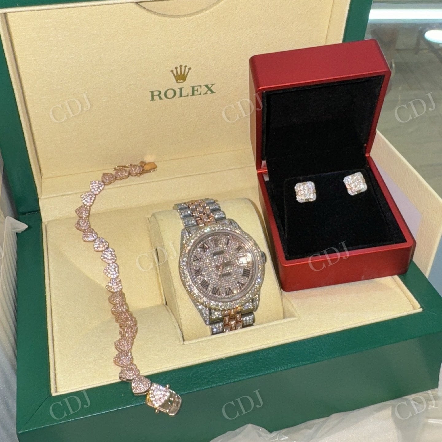 Two Tone Rolex Moissanite Stainless Steel Hip Hop Men Watch hip hop jewelry CustomDiamJewel