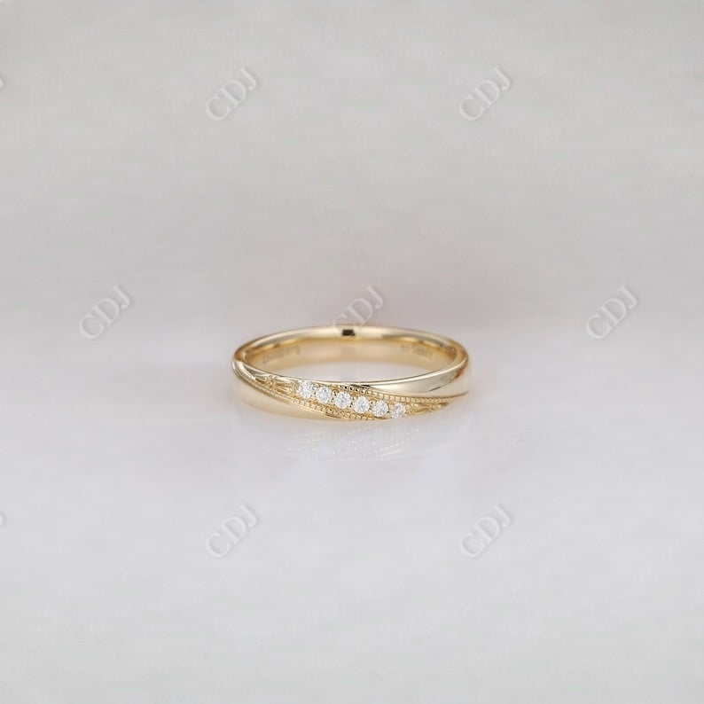 Round Cut Wide Lab Grown Diamond Wedding Band Wedding Band customdiamjewel   