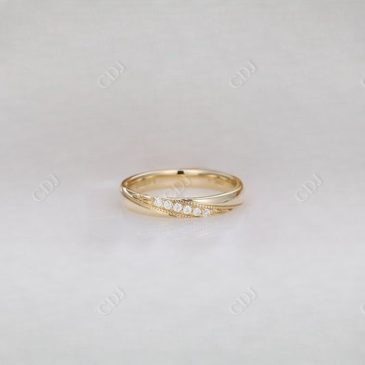 Round Cut Wide Lab Grown Diamond Wedding Band Wedding Band customdiamjewel   