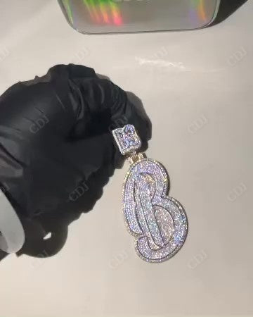 Letter Alphabets VVS Moissanite Diamond Pendant hip hop jewelry CustomDiamJewel   