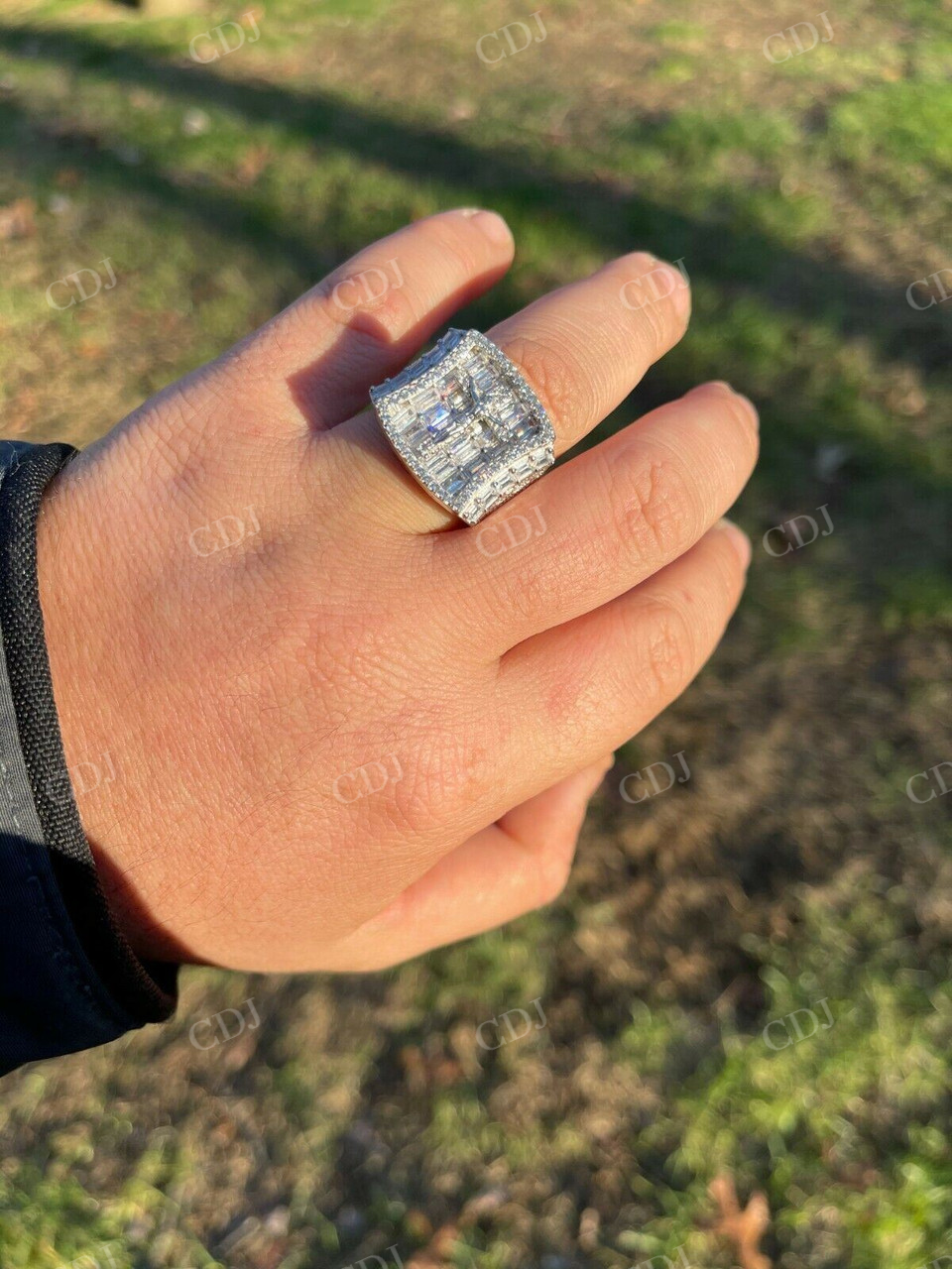 Baguette Jesus Men's Ice out Hip Hop Ring  customdiamjewel   