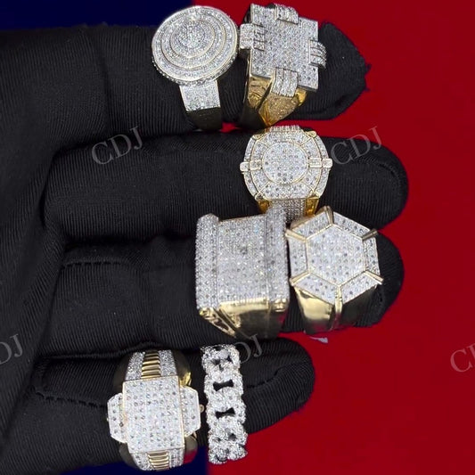 18K Solid Yellow Gold Diamond Different Designs Rings hip hop jewelry CustomDiamJewel   