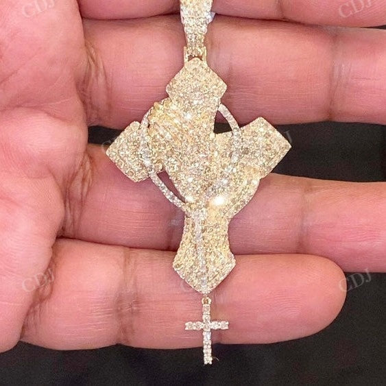 Custom Iced Out Hip Hop Moissanite Pendant  CustomDiamJewel   