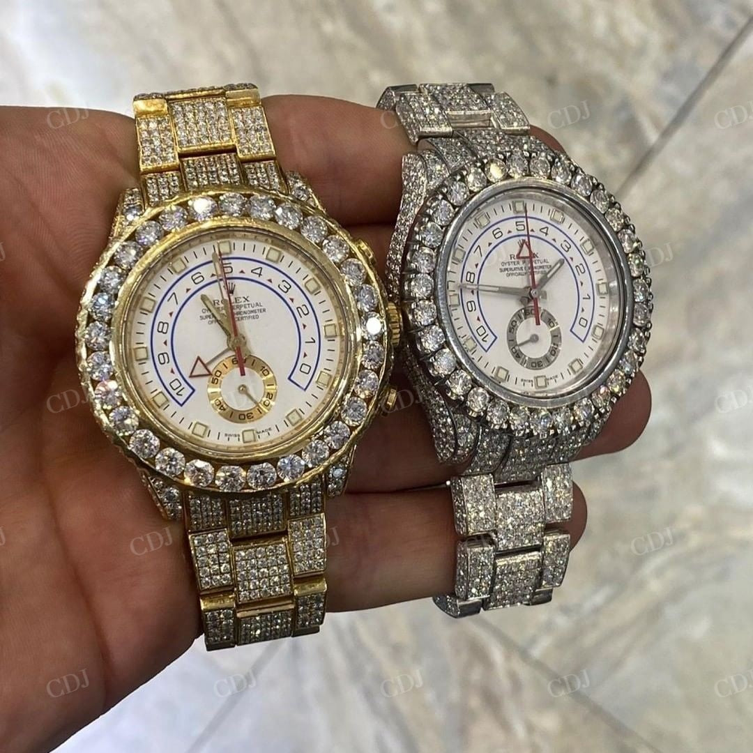Hip Hop Luxury Iced Out Custom Dial Moissanite Watch customdiamjewel