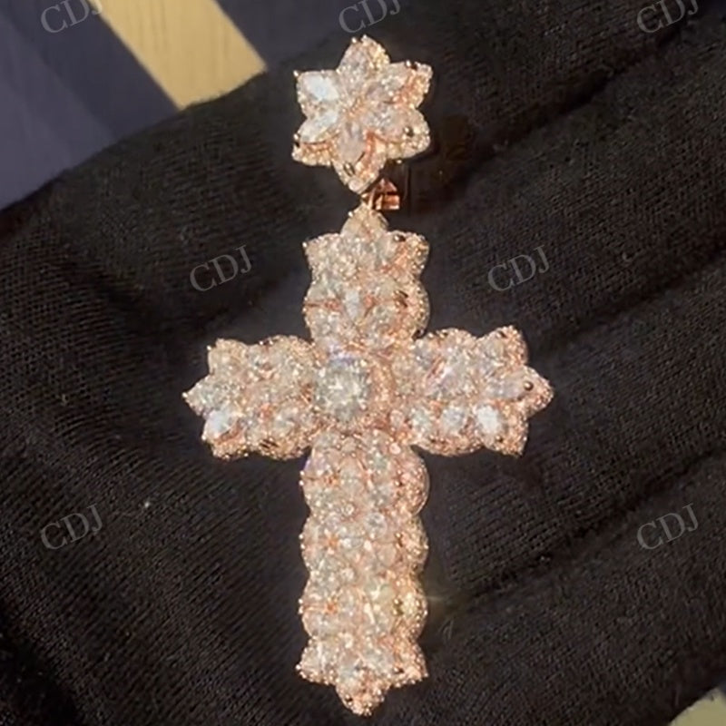 Custom Iced Out Hip Hop Cross Pendant  CustomDiamJewel   