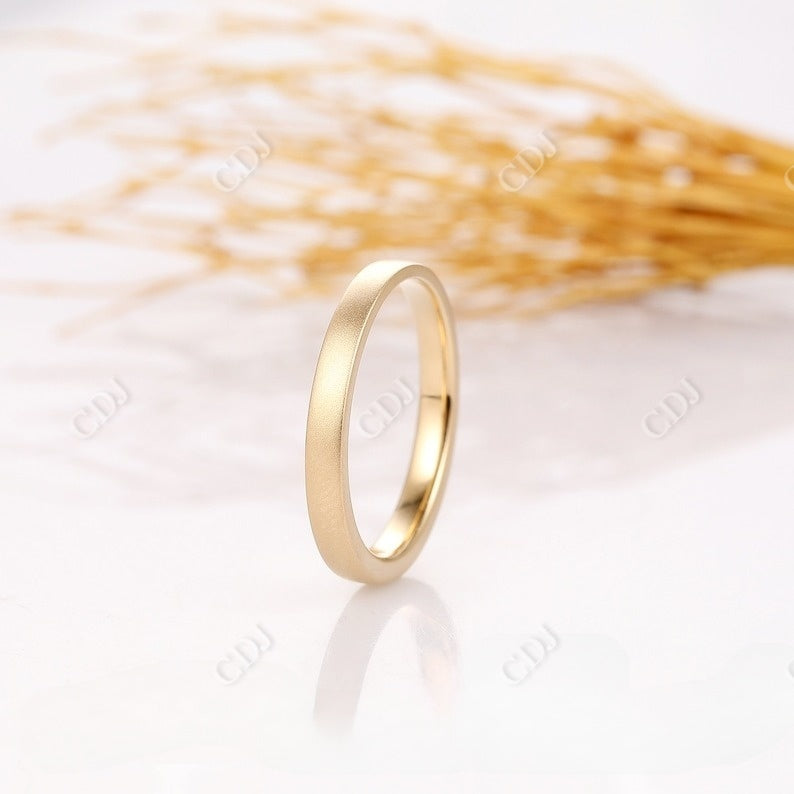 14K yellow Gold Matte Finish Wedding Band  customdiamjewel   