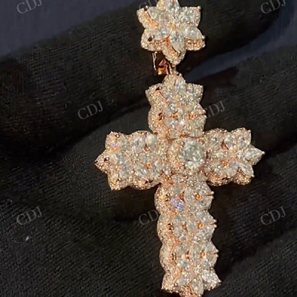 Custom Iced Out Hip Hop Cross Pendant  CustomDiamJewel   
