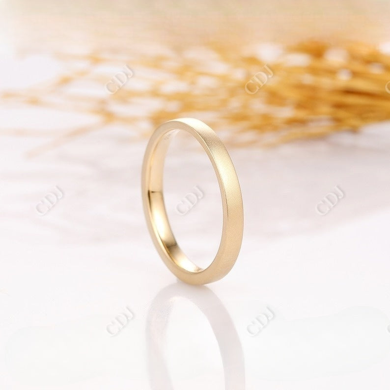 14K yellow Gold Matte Finish Wedding Band  customdiamjewel   