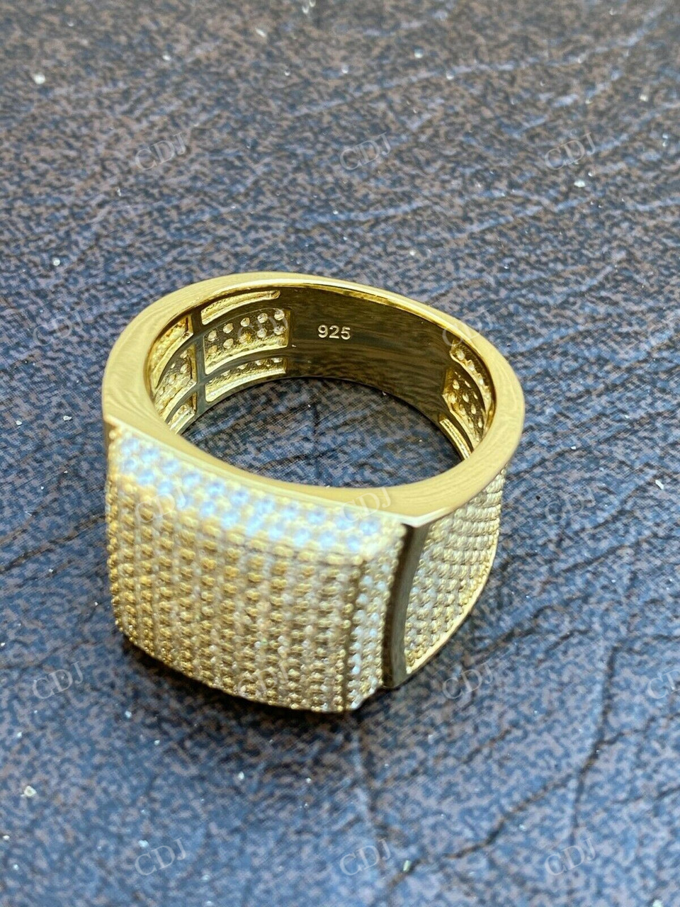 Large Solid Gold Diamond Hip Hop Ring  customdiamjewel   