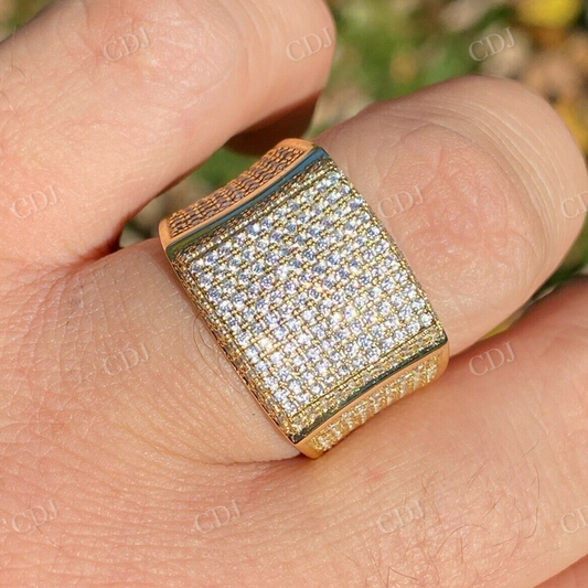 Large Solid Gold Diamond Hip Hop Ring  customdiamjewel   