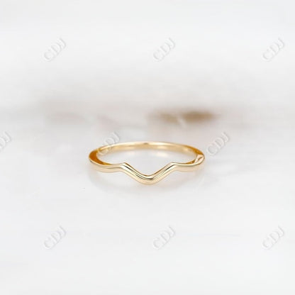 14K Yellow Gold Simple Thin Curved Plain Wedding Band  customdiamjewel 10 KT Solid Gold Yellow Gold 