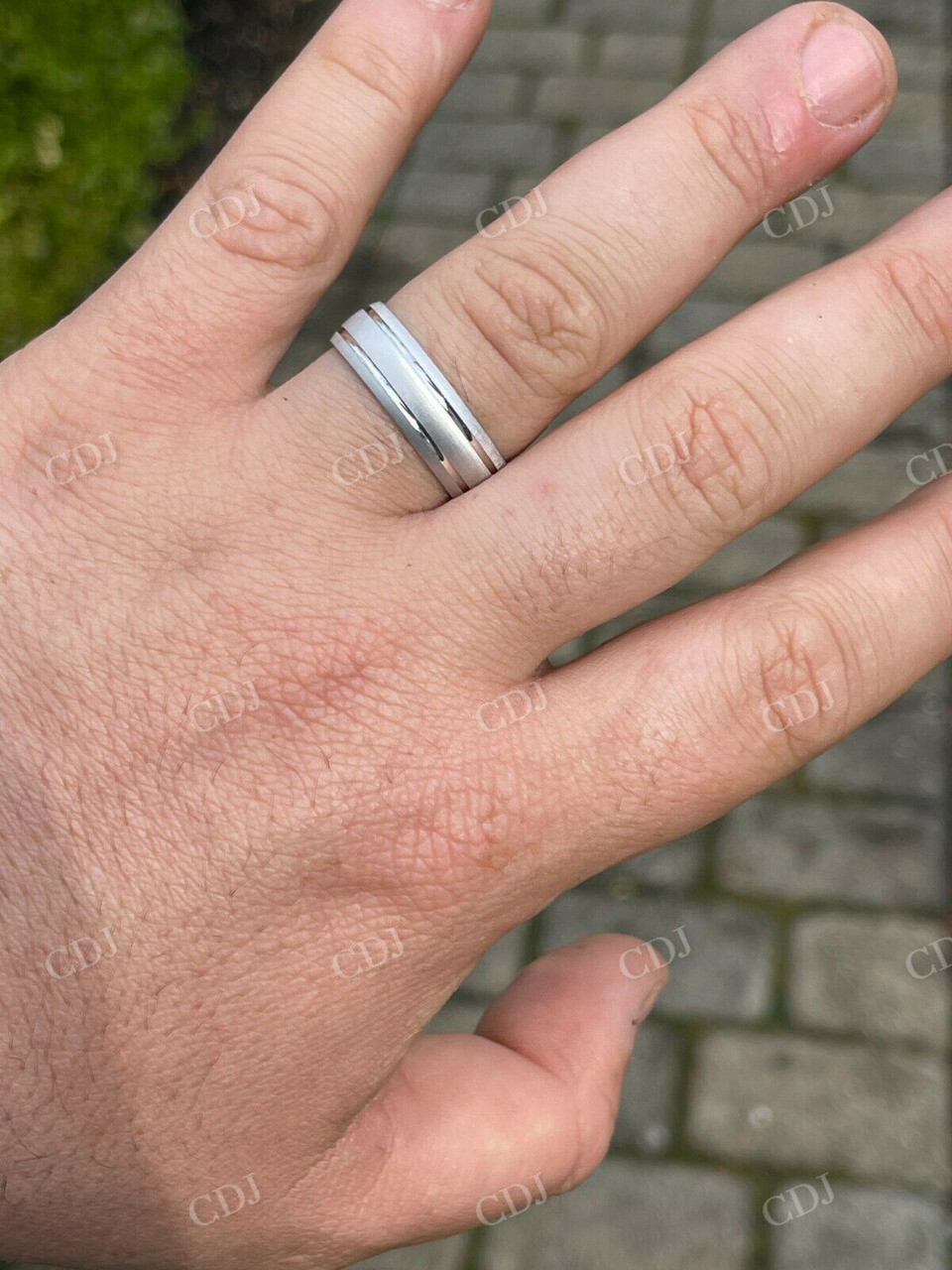 7mm Plain Brushed Finished Ring  customdiamjewel   