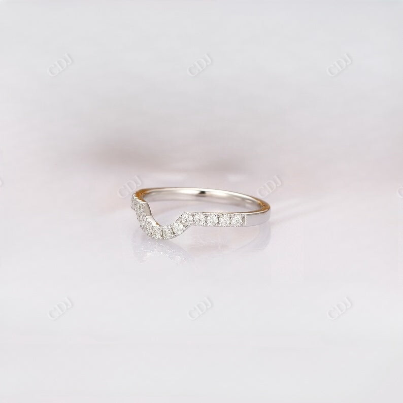 0.38CT Round Cut Natural Diamond Curved Wedding Band  customdiamjewel   