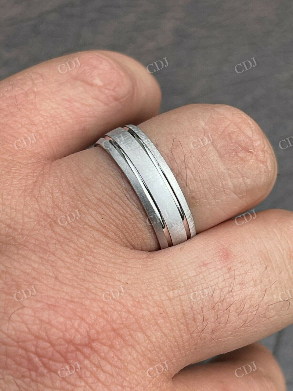 7mm Plain Brushed Finished Ring  customdiamjewel   