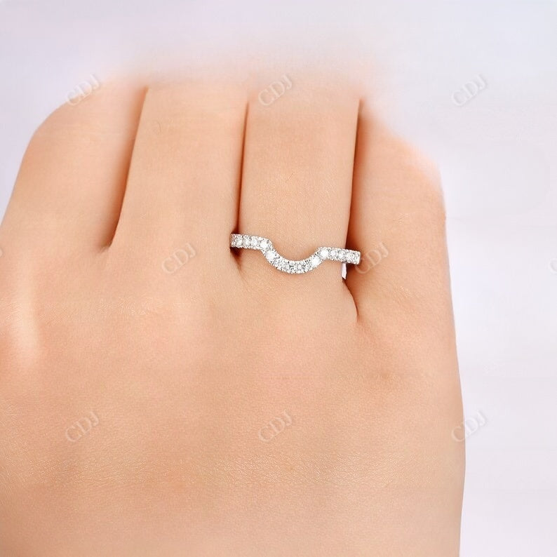 0.38CT Round Cut Natural Diamond Curved Wedding Band  customdiamjewel   