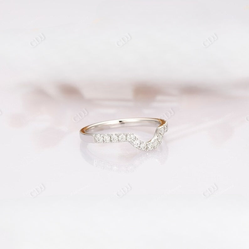 0.38CT Round Cut Natural Diamond Curved Wedding Band  customdiamjewel   