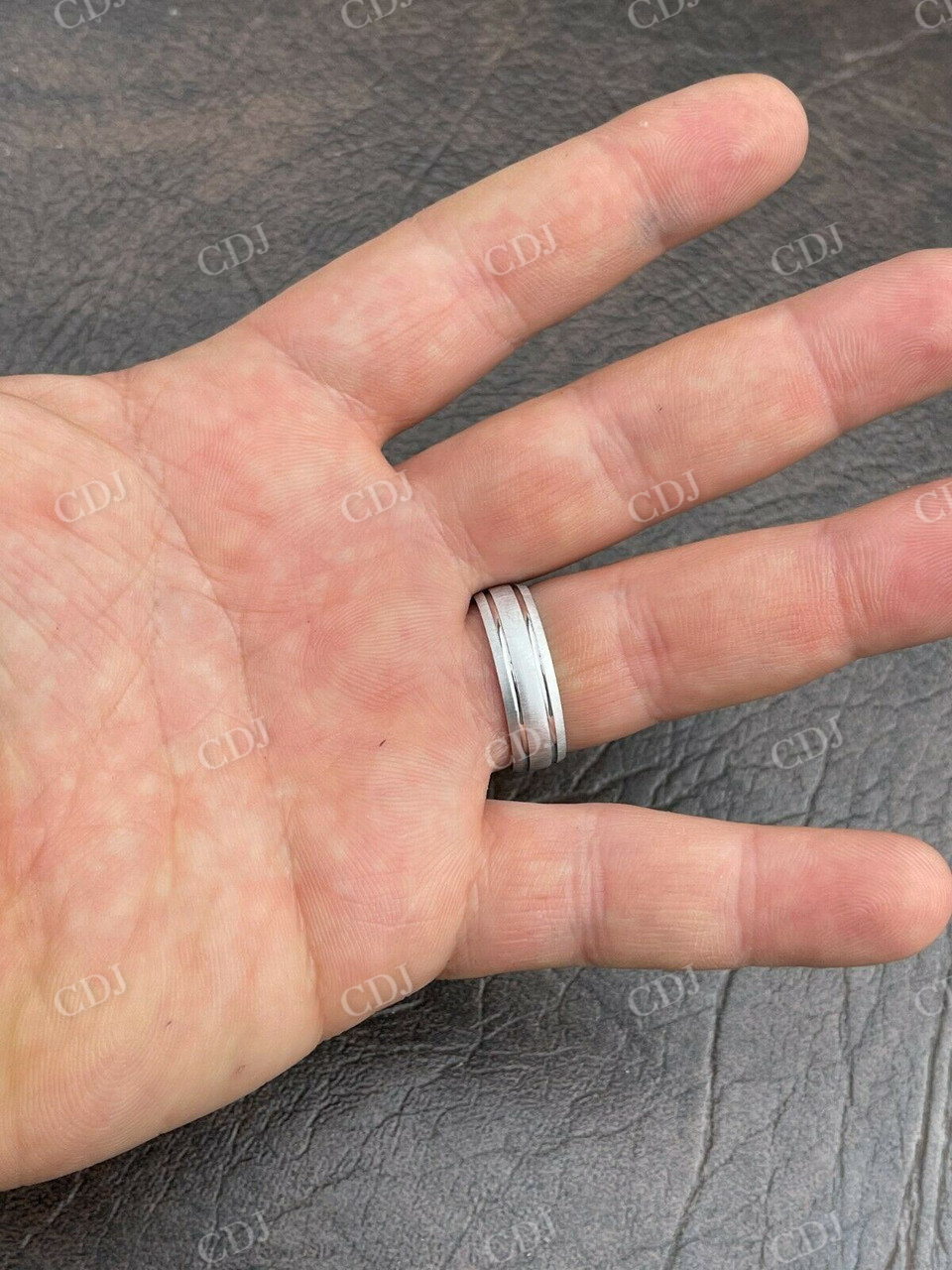 7mm Plain Brushed Finished Ring  customdiamjewel   