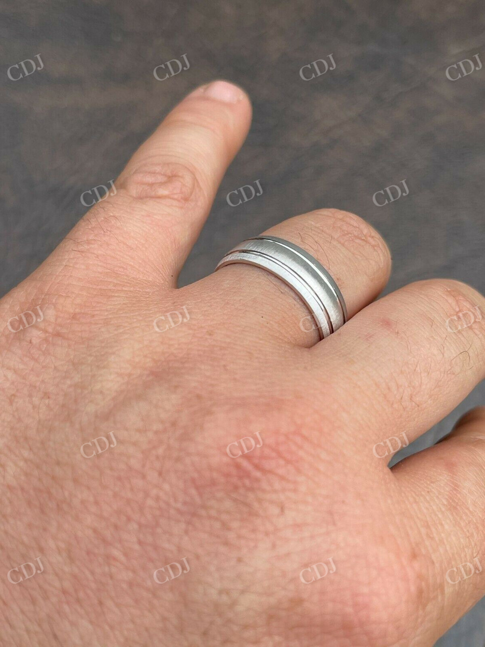 7mm Plain Brushed Finished Ring  customdiamjewel   