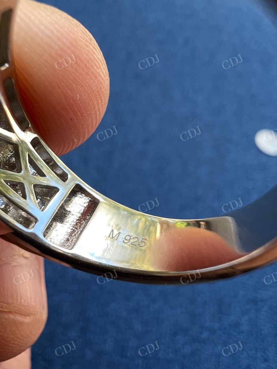 Round Moissanite Wide Band Mens Ring  customdiamjewel   