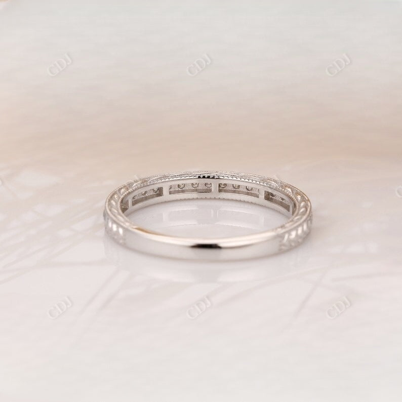 0.19CT Round Cut Real Diamond Matching Wedding Band  customdiamjewel   