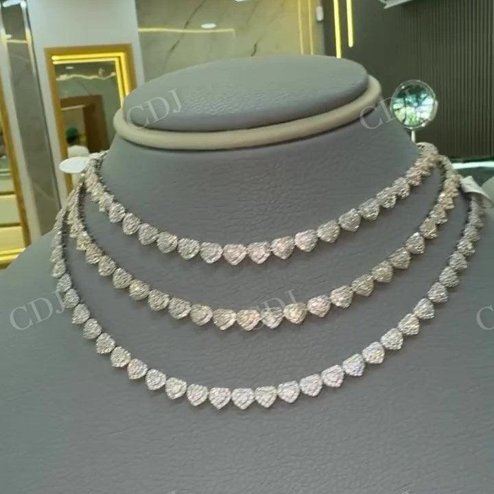 VVS Moissanite Diamond  Heart Shape Chain for Men hip hop jewelry CustomDiamJewel   