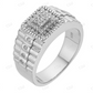 Round Moissanite Wide Band Mens Ring  customdiamjewel   