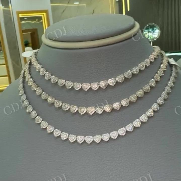 925 Sterling Silver Heart Shape Link Halo Chain hip hop jewelry CustomDiamJewel