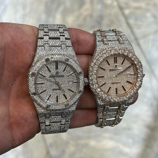 fully Iced Out Moissanite AP Watches customdiamjewel