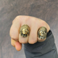 18K Gold Indian Head Chief Hip Hop Ring  customdiamjewel   