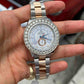 42mm Rolex Two Tone Bezel Set Moissanite Diamond Watch customdiamjewel