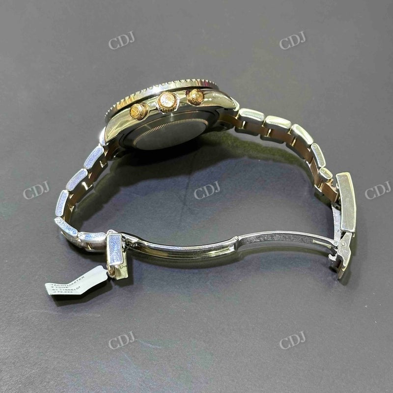 42mm Rolex Two Tone Bezel Set Moissanite Diamond Watch customdiamjewel