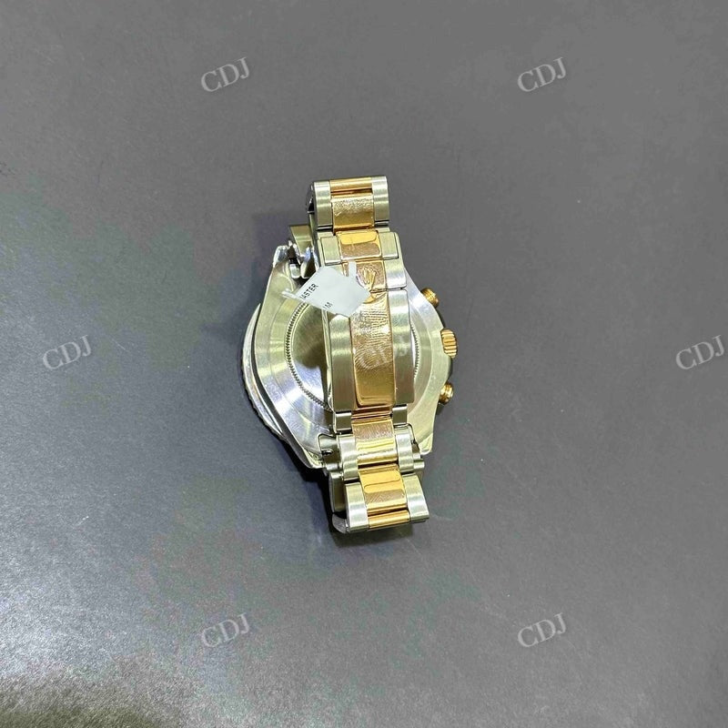 42mm Rolex Two Tone Bezel Set Moissanite Diamond Watch customdiamjewel