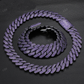 10MM Iced Out Purple Diamond Cuban Chain hip hop jewelry CustomDiamJewel