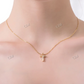 Custom Cross Charm Solid Gold Minimalist Pendant hip hop jewelry CustomDiamJewel