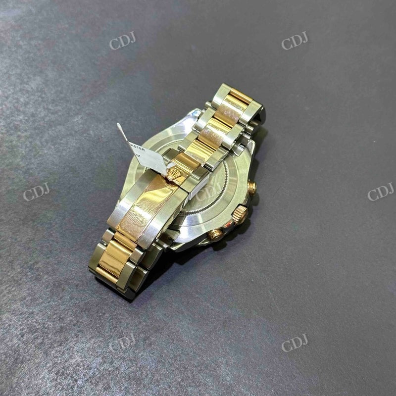 42mm Rolex Two Tone Bezel Set Moissanite Diamond Watch customdiamjewel