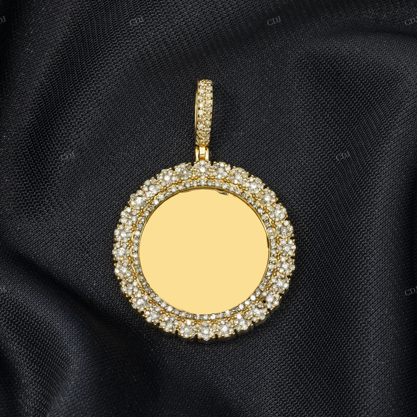Iced Out Cluster Circle Picture Pendant hip hop jewelry CustomDiamJewel